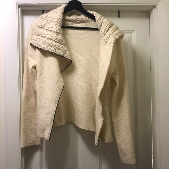Anthro Wool Moto Style Sweater Jacket - Picture 5 of 7